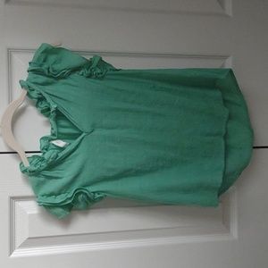 Mine small ruffle sleeves green top